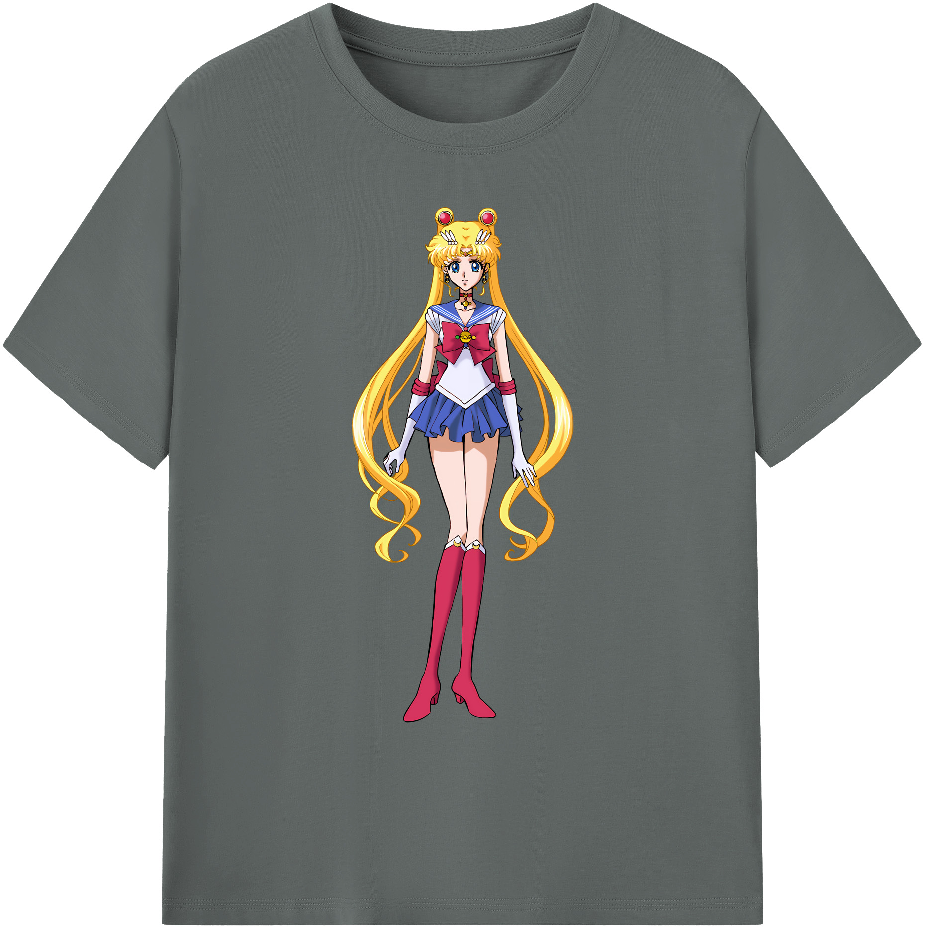 （画像用） 美少女戦士セーラームーン 月野 うさぎ つきの うさぎ Sailor Moon Tsukino Usagi 綿100％ メンズ半袖Tシャツ｜肌触りやわらか＆通気性